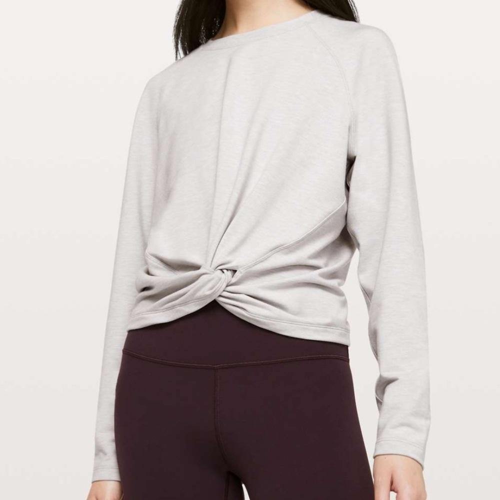Lululemon Tuck & Gather Pullover Sweater Heather‎ Grey Size 8 Crewneck Sweater